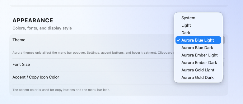 RogerThat multiple theme options - Light, Dark, and Aurora