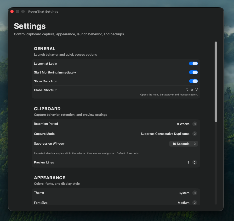Settings 1